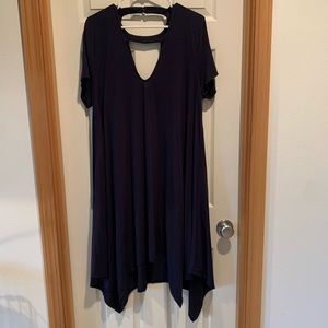 Navy Cutout Jersey Dress